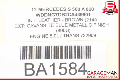 10-13 Mercedes W221 S500 S400 S63 Front Left Driver Side Door Control Module OEM