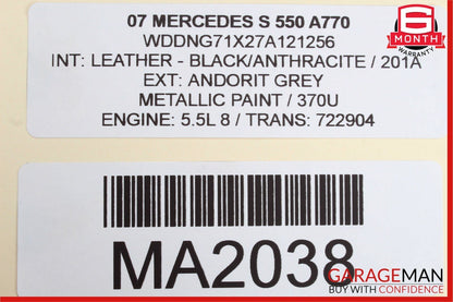 07-13 Mercedes W221 S550 Front Right Side Exterior Door Handle Keyless Go Grey