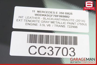 11-17 Mercedes W212 E350 Wagon Rear Left Side Quarter Door Window Glass OEM