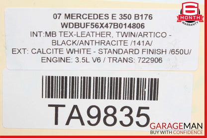 05-13 Mercedes W211 E350 Front Left Side Engine Timing Chain Cover Plate OEM
