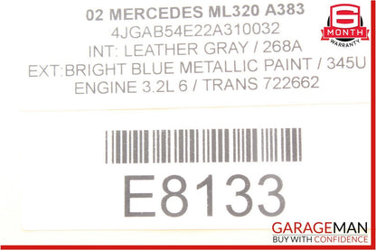 02-05 Mercedes W163 ML320 ML500 Subwoofer Sub Woofer Speaker OEM