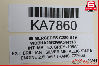 98-00 Mercedes W202 C280 Front Left Driver Side Door Window Regulator Motor Unit