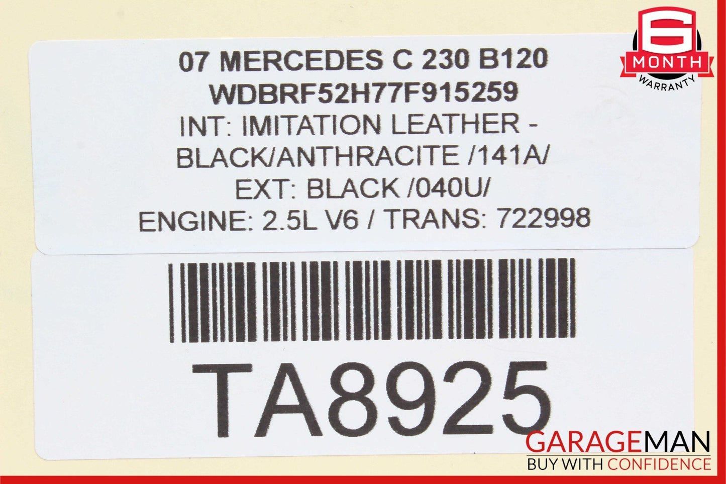 06-10 Mercedes W204 C230 S550 E350 Front Right Engine Timing Chain Cover Plate