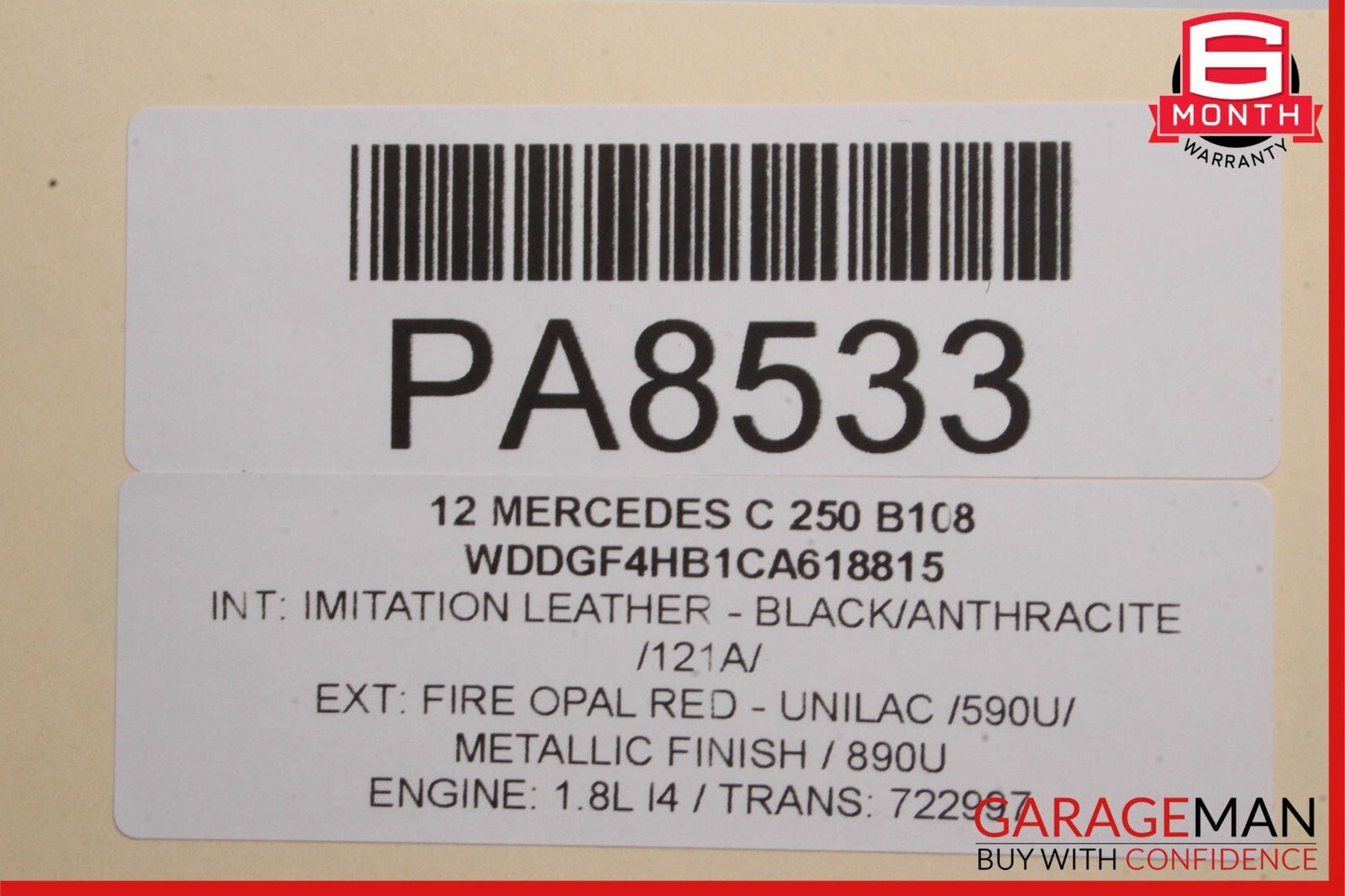 10-17 Mercedes C250 E350 C350 E550 Coupe Center Middle Panoramic Roof Glass