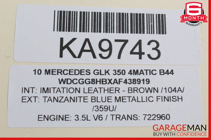 09-12 Mercedes X204 GLK350 C350 Interior Rear View Mirror Gray 2048100517 OEM