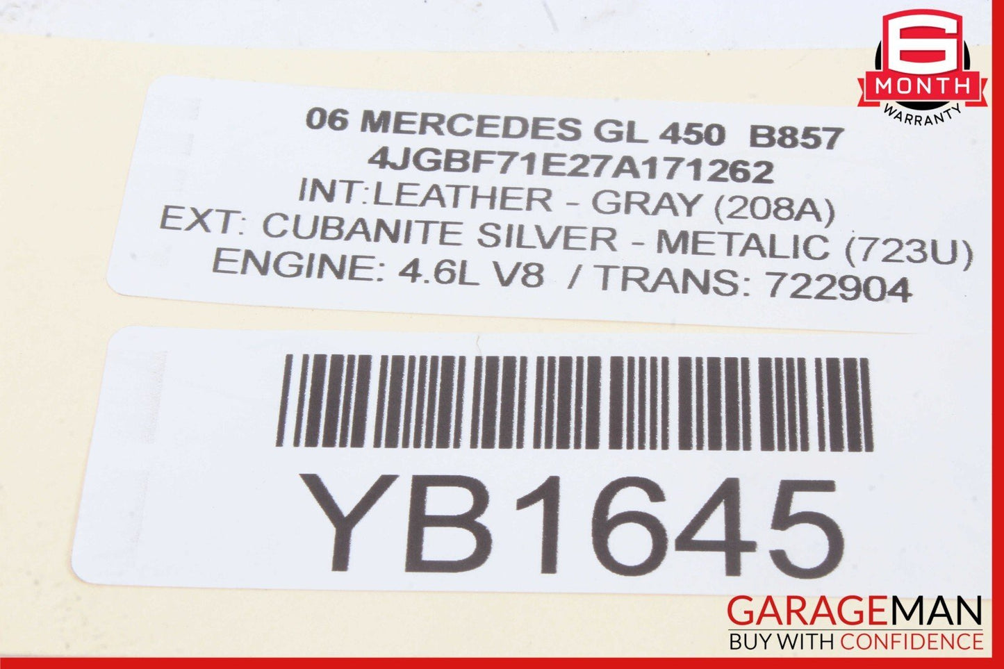 06-13 Mercedes GL450 ML63 AMG Front Overhead Dome Light Reading Map Lamp