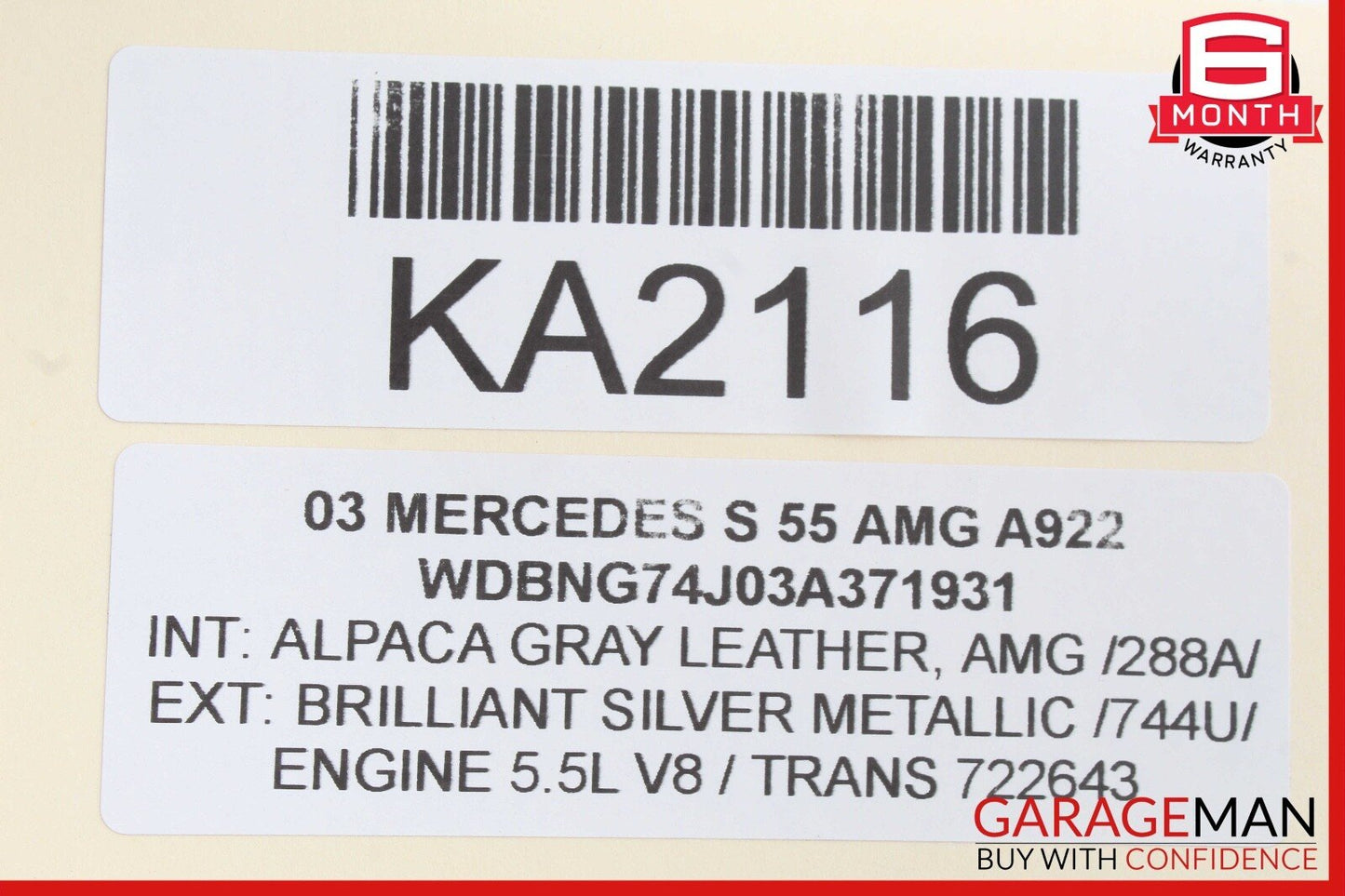 00-06 Mercedes W220 S55 AMG SL500 CL500 Hydraulic Suspension ABC Oil Cooler OEM