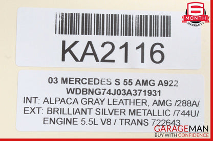 00-06 Mercedes W220 S55 AMG SL500 CL500 Hydraulic Suspension ABC Oil Cooler OEM