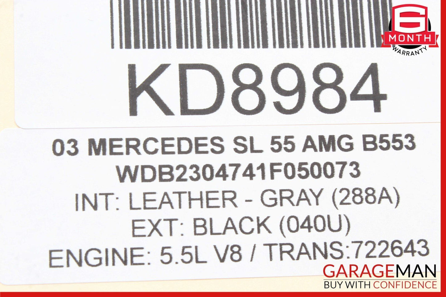 03-12 Mercedes R230 SL500 SL55 AMG Rear Trunk Lid Lock Latch Handle w/o Key
