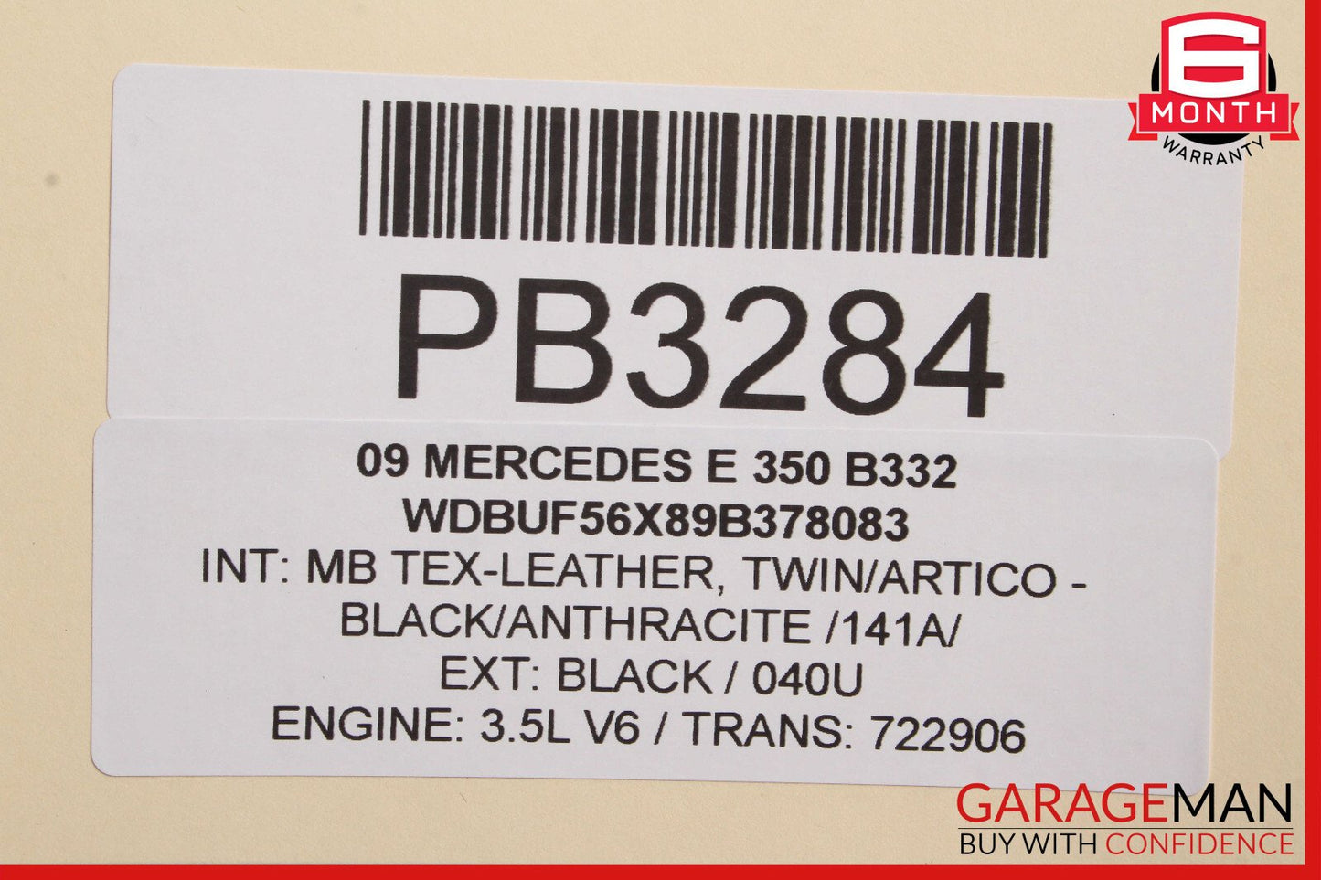 07-09 Mercedes W211 E350 Interior Door Panel Front Right Side Black OEM