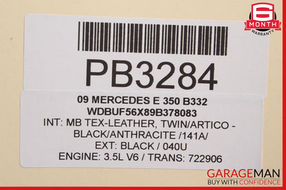 07-09 Mercedes W211 E350 Interior Door Panel Front Right Side Black OEM