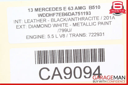 10-16 Mercedes W212 E550 E63 Rear Left / Right Suspension Lower Control Arm