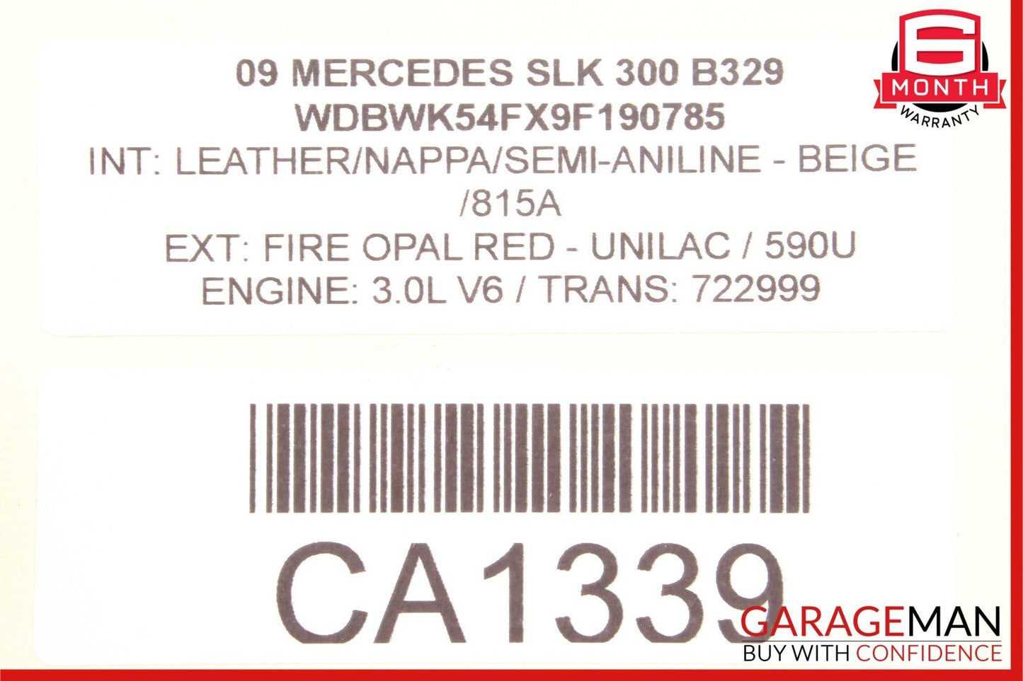 05-11 Mercedes R171 SLK300 SLK350 Front Right Side Door Lock Latch Actuator