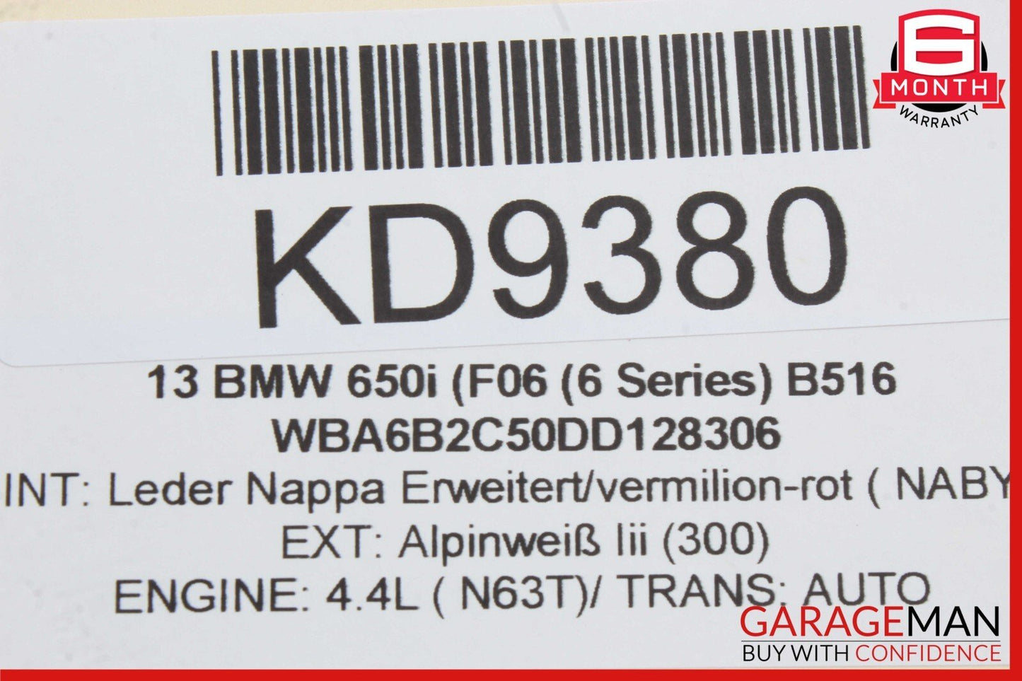 09-19 BMW F06 650i 550i Front Left Bumper Reinforcement Bracket 723196704 OEM