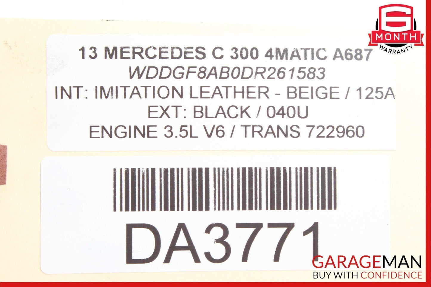 12-18 Mercedes W204 C300 Front Left / Right Engine Timing Chain Cover Plate OEM