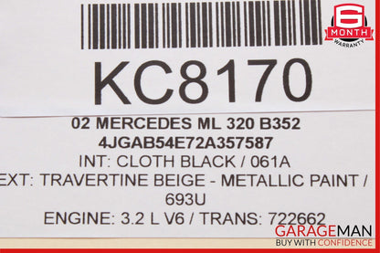 98-05 Mercedes W163 ML320 ML55 AMG Rear Glass Windshield Wiper Motor Unit OEM