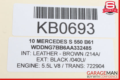 07-13 Mercedes W221 S550 S63 AMG Front Right Seat Dynamic Lumbar Control Module