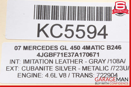 06-12 Mercedes GL450 ML350 Front Left Side Exterior Door Handle Cubanite Silver