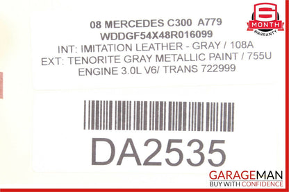 08-11 Mercedes W204 C300 Front Right Side Exterior Door Handle Black OEM