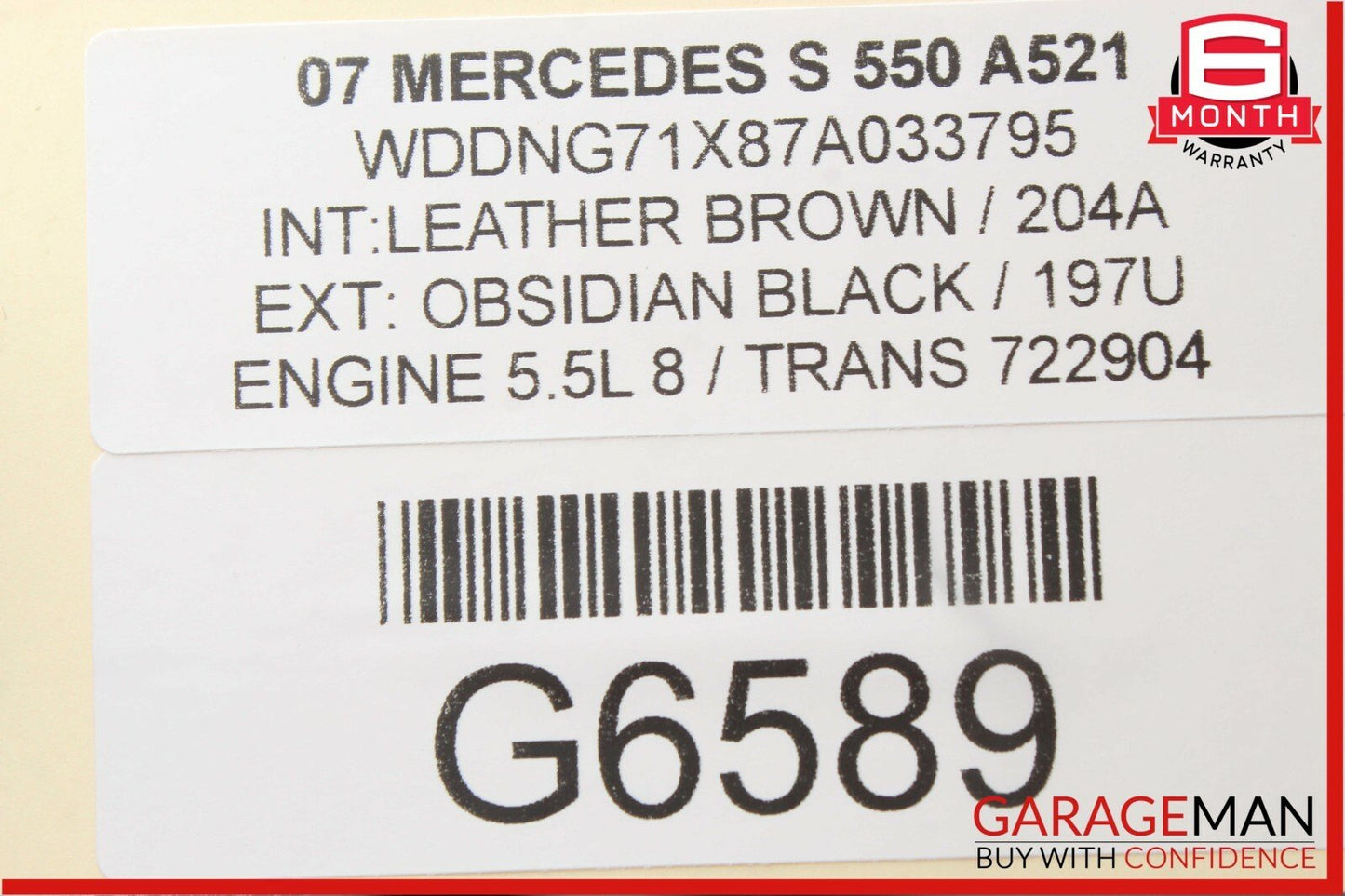 07-09 Mercedes W221 S550 S600 Front Left Under Seat Controller Module