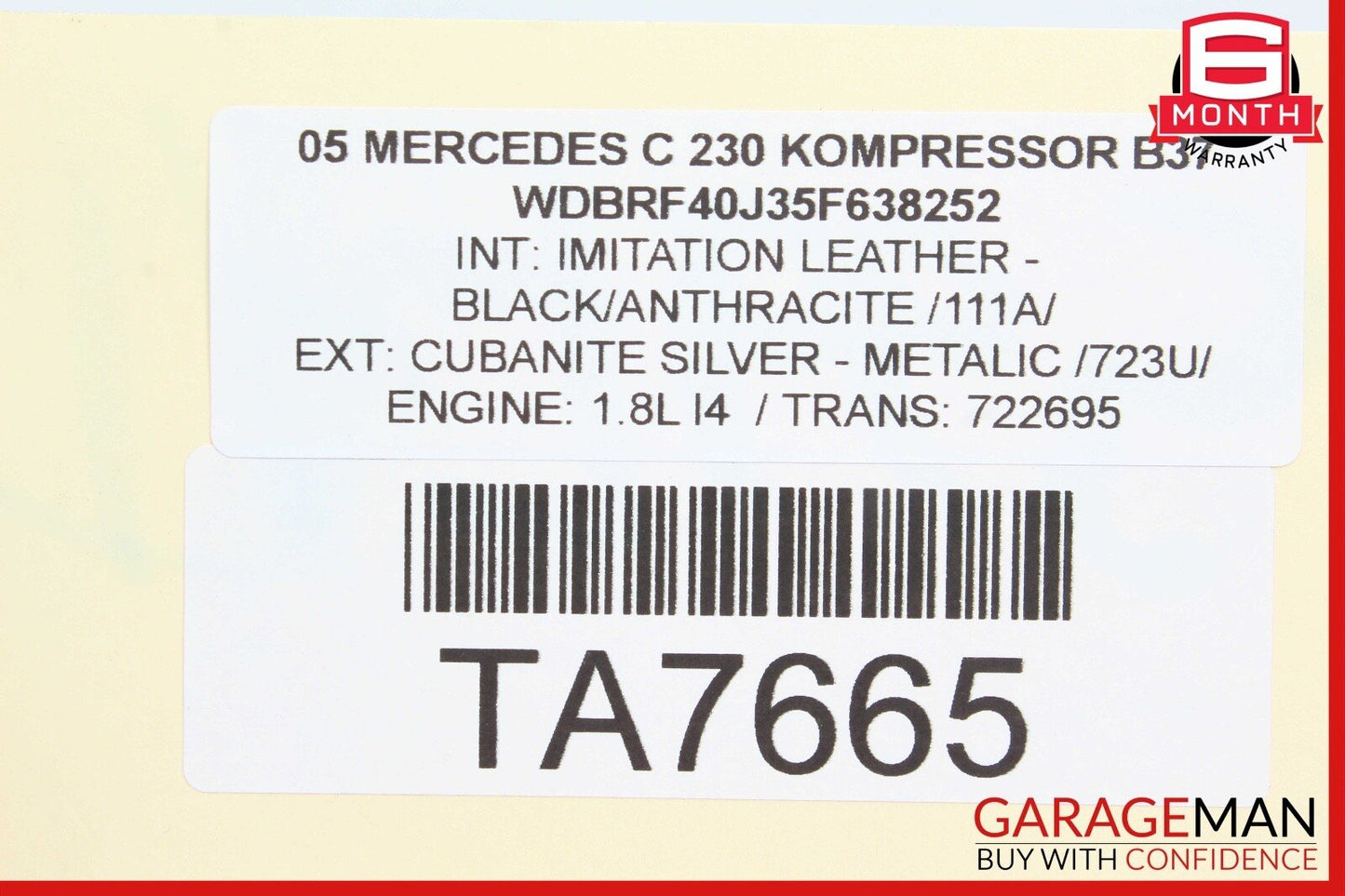 05-07 Mercedes W203 C230 C320 Front Left Exterior Door Handle Silver OEM