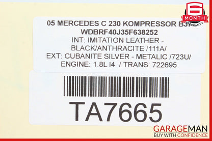 05-07 Mercedes W203 C230 C320 Front Left Exterior Door Handle Silver OEM