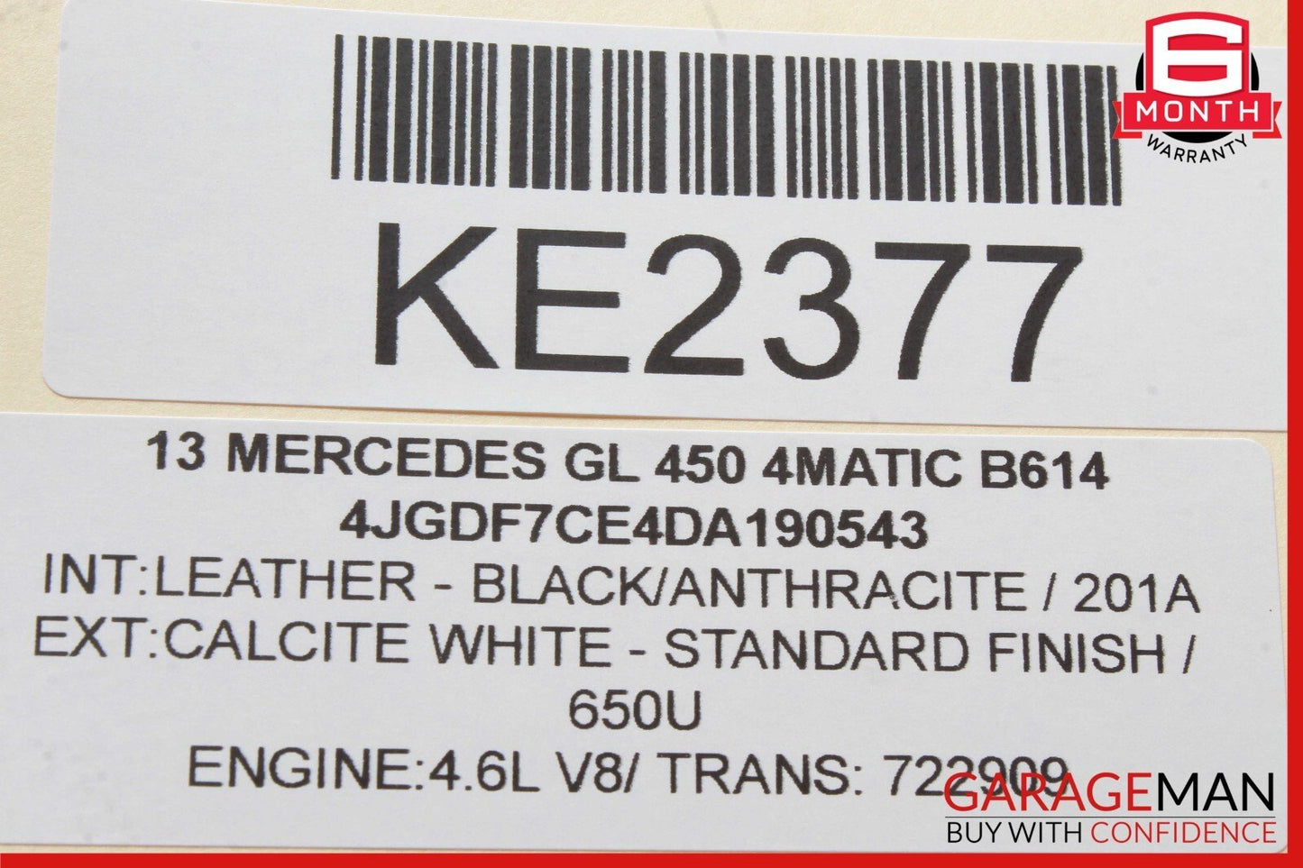 12-15 Mercedes X166 GL450 ML550 Window Regulator Motor Rear Left Side OEM