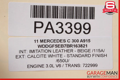 08-11 Mercedes W204 C300 Engine Motor Block Assembly 3.0L V6 M272 RWD 157k