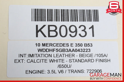 06-13 Mercedes W212 E350 Front Left Side Engine Timing Chain Cover Plate OEM