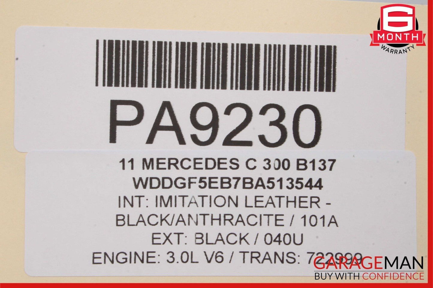 08-14 Mercedes W204 C250 AMG Sport Sedan Left Side Skirt Rocker Moulding Black