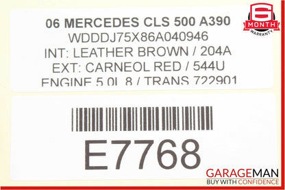 06-11 Mercedes W219 CLS550 CLS55 AMG CLS500 Rear Right Door Lock Latch Actuator