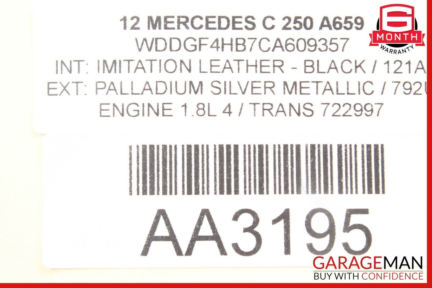 12-14 Mercedes W204 C250 Right Passenger Exterior Door Handle Keyless Go Silver