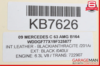 08-14 Mercedes W204 C63 AMG Center Console Armrest Cup Holder Assembly Black OEM