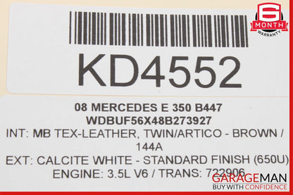 03-09 Mercedes W211 E500 E55 AMG Rear Right Side Door Lock Latch Actuator