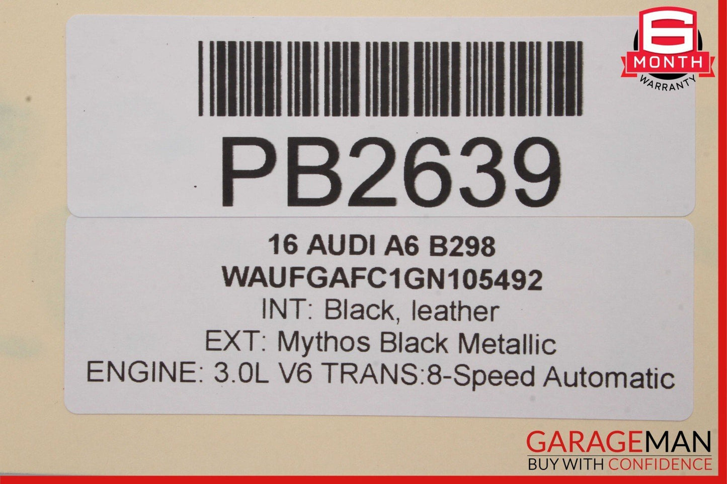 12-15 Audi A6 Front Left Driver Side Interior Door Trim Panel Cover Assembly OEM