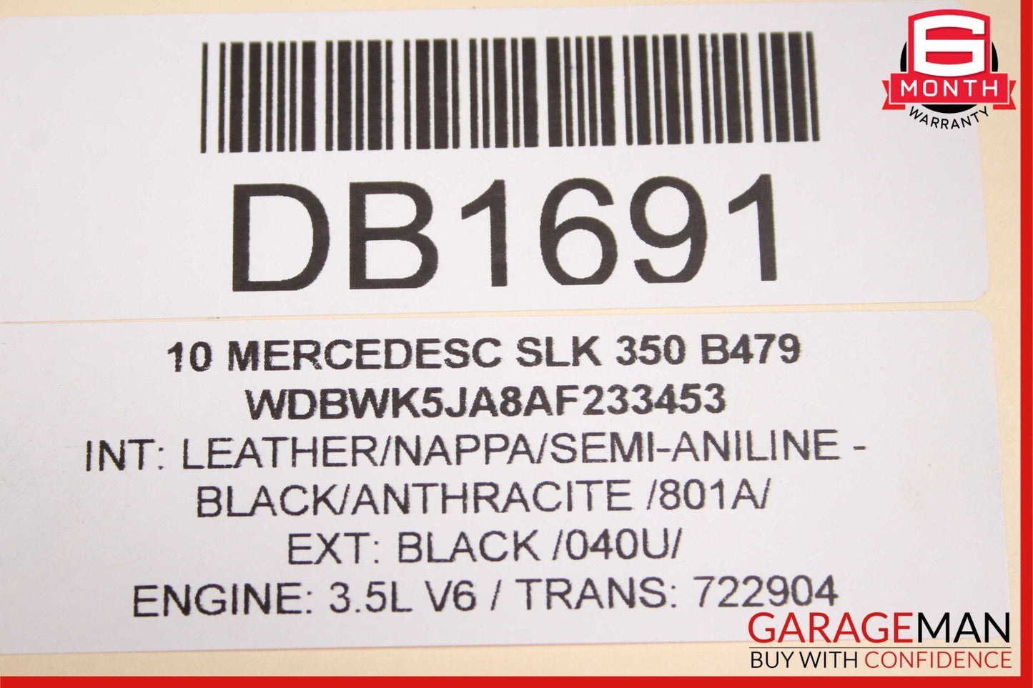 05-11 Mercedes R171 SLK280 SLK350 Bottom Lower Seat Cushion Front Right Side OEM
