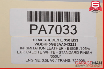 10-16 Mercedes W212 E350 E63 AMG Sedan Rear Left Side Door Shell Calcite White