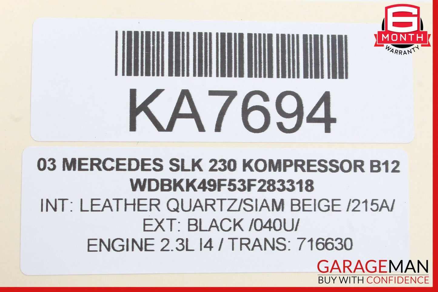 97-04 Mercedes R170 SLK230 SLK320 Right Side Top Convertible Lock Latch Actuator