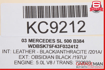 03-12 Mercedes R230 SL500 SL550 Right Trunk Lock Frame Cylinder 2307900471 OEM