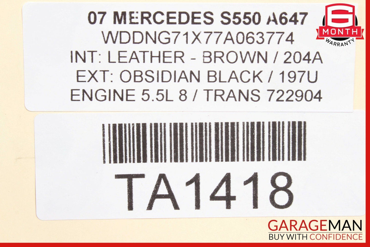 07-09 Mercedes W221 S550 S600 Rear Bumper Reinforcement Impact Crash Bar OEM