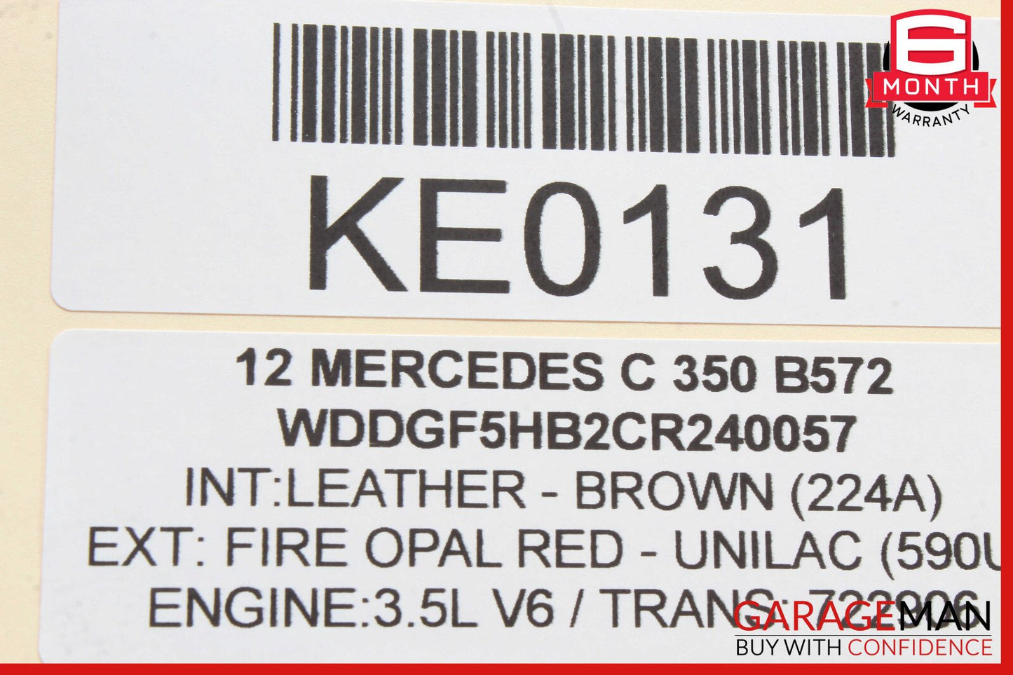 08-15 Mercedes W204 C350 C250 Rear Right Passenger Side Window Regulator Motor