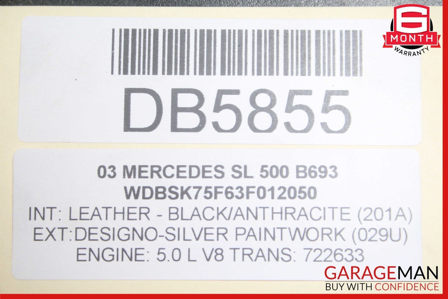 03-08 Mercedes SL500 SL550 SL55 Front Bumper Reinforcement Impact Bar OEM
