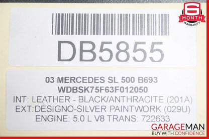 03-08 Mercedes SL500 SL550 SL55 Front Bumper Reinforcement Impact Bar OEM
