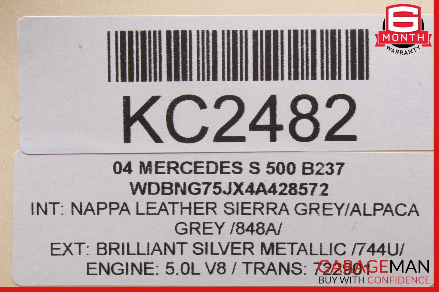 03-06 Mercedes W220 S500 Front Left Driver Side Seat Headrest Head Rest A63 OEM