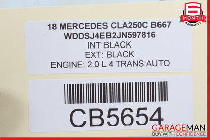 14-19 Mercedes W117 CLA250 Right Side Door Upper B Pillar Trim w/ Seal OEM