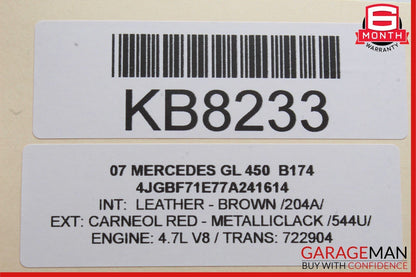 06-13 Mercedes W164 ML350 GL450 Front Left Side Door Window Regulator Motor OEM