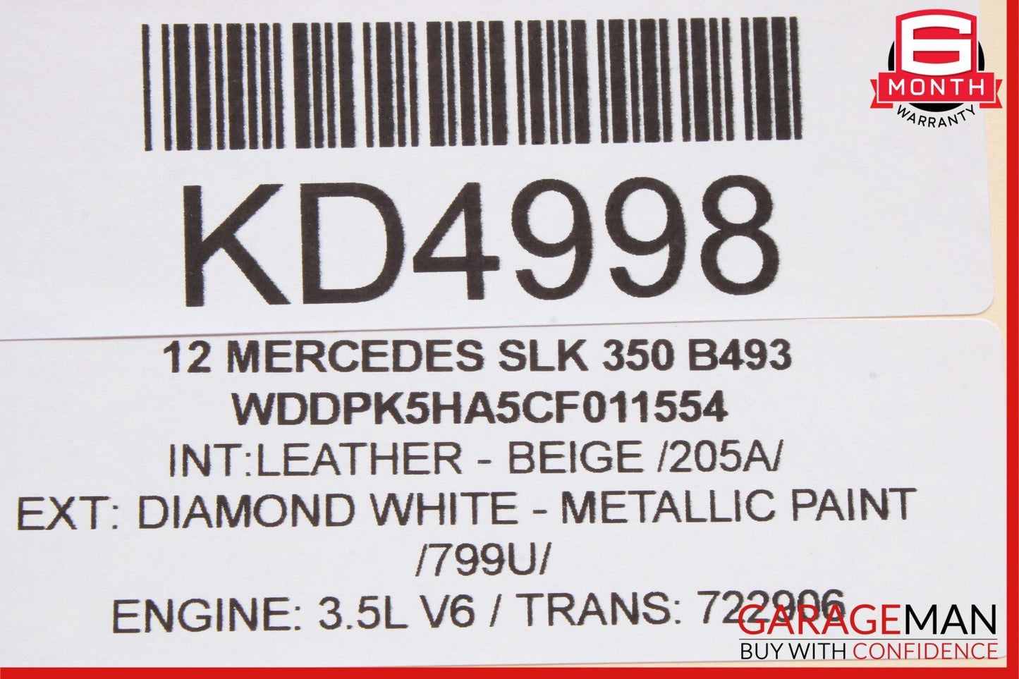 2012 Mercedes R172 SLK250 SLK350 Roof Convertible Top Module Control OEM