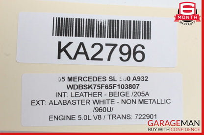 03-06 Mercedes R230 SL500 CLK500 E550 Engine Starter Motor Assembly OEM
