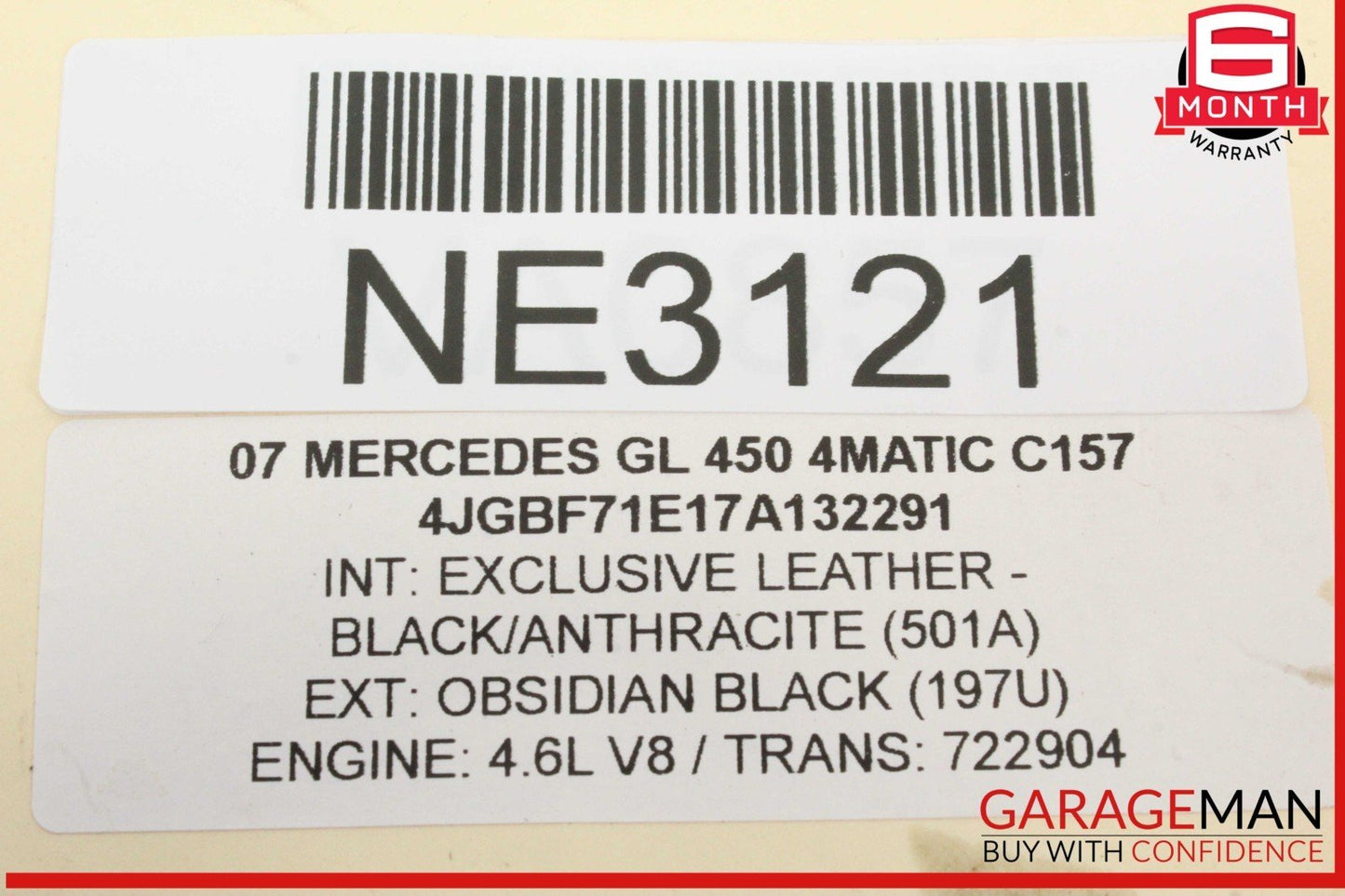 06-13 Mercedes X164 GL450 4MATIC ML350 Interior Rear View Mirror Gray OEM