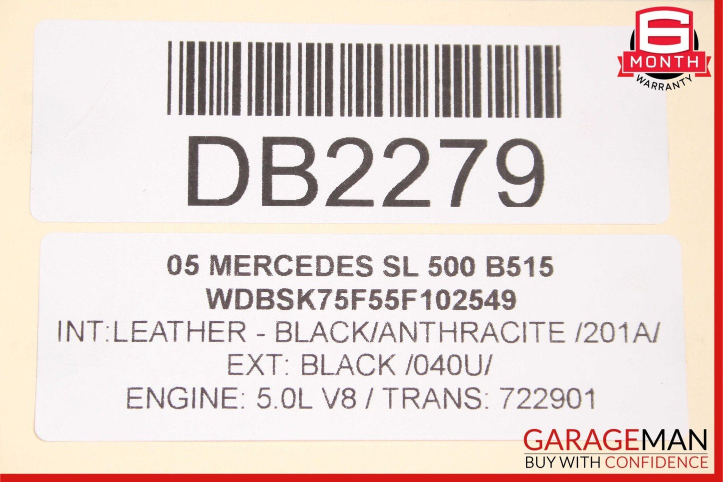 03-08 Mercedes R230 SL500 SL600 Front Hood Bonnet Cover Panel Assembly Black OEM